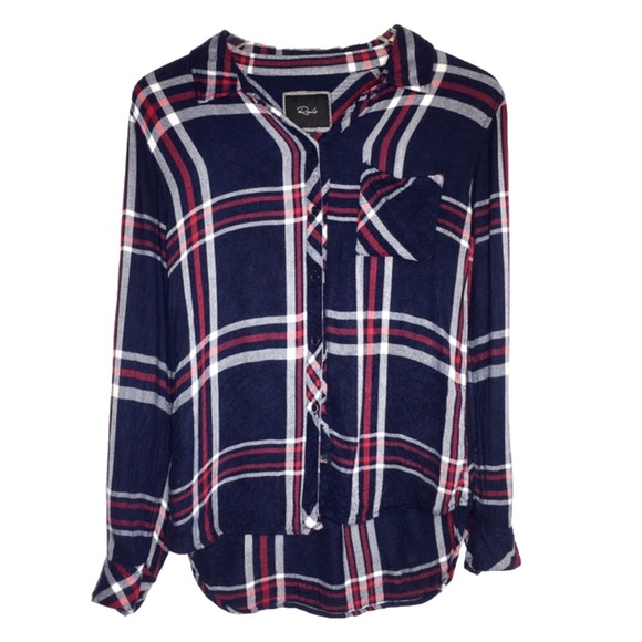 Rails Tops - Rails Red and Blue Plaid Flannel Button Down Shirt
